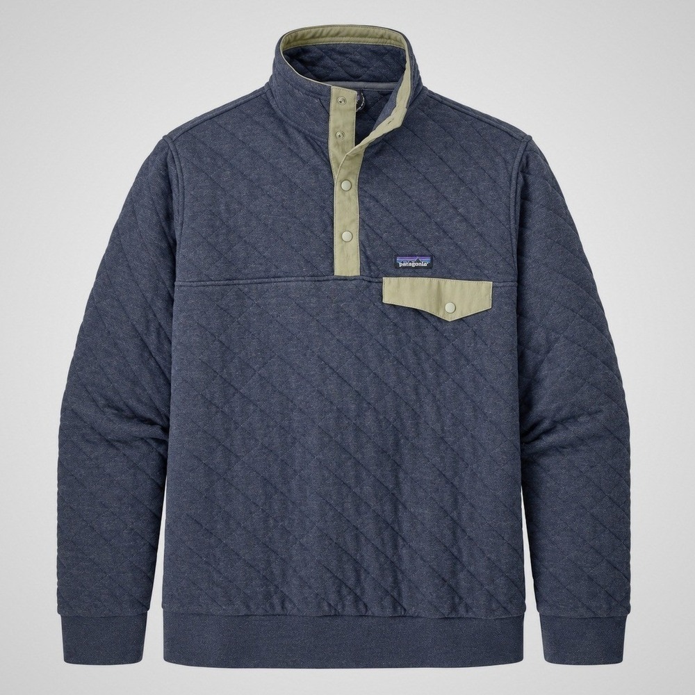 Patagonia Organic Cotton Quilt Snap-T Pullover Sweatshirt Mens Medium Dark Gray